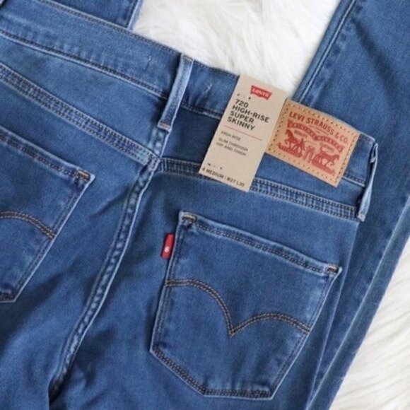 NWT Levis 720 Medium Blue Wash High Rise Skinny Jeans Size 27 - Picture 6 of 9